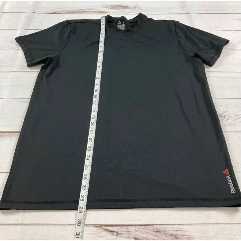 Reebok Mens Black Speedwick Performance Short Sleeve Running Shirt Size Large